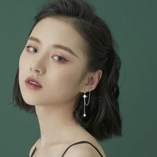 Load image into Gallery viewer, SLUYNZ 925 Sterling Silver Shiny Stars Dangle Earrings for Womens Girls Long Threader Earrings Chain Tassel Earrings