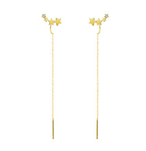 Load image into Gallery viewer, SLUYNZ 925 Sterling Silver Stars Threader Tassel Earrings for Womens Teens Threader Earrings Chain Dangle Earrings Line