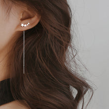 Load image into Gallery viewer, SLUYNZ 925 Sterling Silver Stars Threader Tassel Earrings for Womens Teens Threader Earrings Chain Dangle Earrings Line