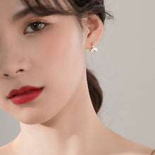 将图片加载到图库查看器,SLUYNZ 925 Sterling Silver Dancer Earrings Stud for Women Girls Elegant Ballet Earring Dancing Ballerina Shiny CZ Earrings