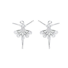 Load image into Gallery viewer, SLUYNZ 925 Sterling Silver Dancer Earrings Stud for Women Girls Ballet Earring Dancing Ballerina Earring Stud