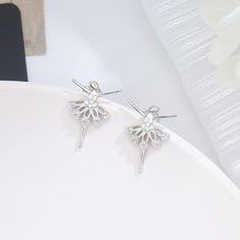 Load image into Gallery viewer, SLUYNZ 925 Sterling Silver Dancer Earrings Stud for Women Girls Ballet Earring Dancing Ballerina Earring Stud