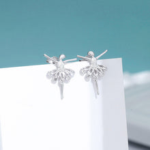 Load image into Gallery viewer, SLUYNZ 925 Sterling Silver Dancer Earrings Stud for Women Girls Ballet Earring Dancing Ballerina Earring Stud