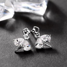 将图片加载到图库查看器,SLUYNZ 925 Sterling Silver Dancer Earrings Stud for Women Girls Elegant Ballet Earring Dancing Ballerina Shiny CZ Earrings