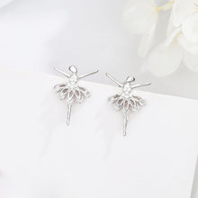 Load image into Gallery viewer, SLUYNZ 925 Sterling Silver Dancer Earrings Stud for Women Girls Ballet Earring Dancing Ballerina Earring Stud