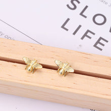 将图片加载到图库查看器,SLUYNZ 925 Sterling Silver Cute Bee Earrings Studs for Women Teen Girls Animal Studs Earrings