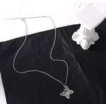 Load image into Gallery viewer, SLUYNZ Retro Big Butterfly Pendant Necklace for Women Teen Girls 925 Sterling Silver Delicate Butterfly Necklace