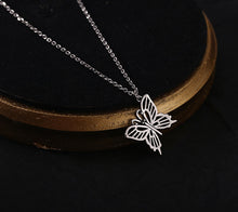 Load image into Gallery viewer, SLUYNZ Retro Big Butterfly Pendant Necklace for Women Teen Girls 925 Sterling Silver Delicate Butterfly Necklace