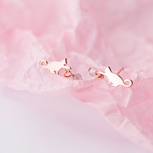 Load image into Gallery viewer, SLUYNZ 925 Sterling Silver Cat Drop Earrings Studs Shiny CZ Earrings for Women Teen Dog Drop Earrings Mini Pet Animal Studs