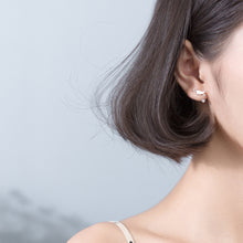 Load image into Gallery viewer, SLUYNZ 925 Sterling Silver Cat Drop Earrings Studs Shiny CZ Earrings for Women Teen Dog Drop Earrings Mini Pet Animal Studs