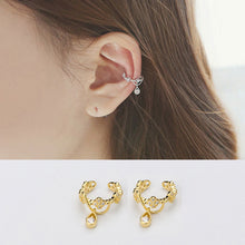将图片加载到图库查看器,SLUYNZ Sterling Silver Ear Cuff Clip On Earrings for Women CZ Droplet No Piercing Cartilage Earrings