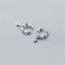 将图片加载到图库查看器,SLUYNZ Sterling Silver Ear Cuff Clip On Earrings for Women CZ Droplet No Piercing Cartilage Earrings