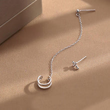 将图片加载到图库查看器,SLUYNZ 925 Sterling Silver Asymmetric Cuff Earrings Studs for Women Teen Girls Cross Studs Earrings Crawler Earrings Wrap