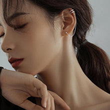 将图片加载到图库查看器,SLUYNZ 925 Sterling Silver Asymmetric Cuff Earrings Studs for Women Teen Girls Cross Studs Earrings Crawler Earrings Wrap