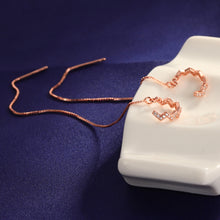 Load image into Gallery viewer, SLUYNZ 925 Sterling Silver Wave Cuff Earrings Wrap Tassel Earrings for Women Teen Girls Threader Earrings Chain