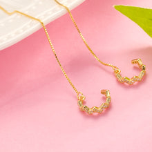 Load image into Gallery viewer, SLUYNZ 925 Sterling Silver Wave Cuff Earrings Wrap Tassel Earrings for Women Teen Girls Threader Earrings Chain