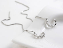 Load image into Gallery viewer, SLUYNZ 925 Sterling Silver Wave Cuff Earrings Wrap Tassel Earrings for Women Teen Girls Threader Earrings Chain