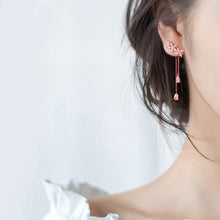 将图片加载到图库查看器,SLUYNZ 925 Sterling Silver Leaves Wrap Earrings Cuff for Women Teens Sparkling CZ Crystals Crawler Earrings Dangling Chain