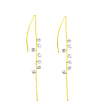 Load image into Gallery viewer, SLUYNZ 925 Sterling Silver Sparkling CZ Droplet Dangle Earrings for Women Teen Girls Elegant Long Threader Earrings