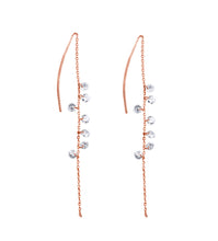 Load image into Gallery viewer, SLUYNZ 925 Sterling Silver Sparkling CZ Droplet Dangle Earrings for Women Teen Girls Elegant Long Threader Earrings