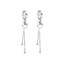 将图片加载到图库查看器,SLUYNZ 925 Sterling Silver Disc Dangle Earrings Hoop for Women Teen Girls Coin Hoop Earrings Tassel