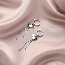 将图片加载到图库查看器,SLUYNZ 925 Sterling Silver Disc Dangle Earrings Hoop for Women Teen Girls Coin Hoop Earrings Tassel