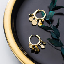 将图片加载到图库查看器,SLUYNZ 925 Sterling Silver Disc Earrings Hoop for Women Teen Mini Coin Drop Earrings Tassel Huggie Hoop Earrings Studs