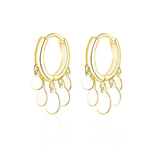 将图片加载到图库查看器,SLUYNZ 925 Sterling Silver Disc Earrings Hoop for Women Teen Mini Coin Drop Earrings Tassel Huggie Hoop Earrings Studs