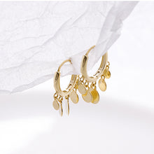 将图片加载到图库查看器,SLUYNZ 925 Sterling Silver Disc Earrings Hoop for Women Teen Mini Coin Drop Earrings Tassel Huggie Hoop Earrings Studs