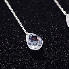 Load image into Gallery viewer, SLUYNZ 925 Sterling Silver CZ Droplet Dangle Earrings Chain for Women Teen Girls Sparkling CZ Studs Earrings Tassel Chain
