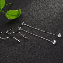 Load image into Gallery viewer, SLUYNZ 925 Sterling Silver Droplet Dangle Earrings for Women Teen Girls Long Tassel Earrings Chain