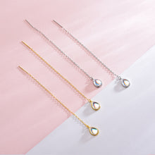 将图片加载到图库查看器,SLUYNZ 925 Sterling Silver Moonstone Teardrop Dangle Earrings for Women Teen Girls Droplet Threader Earrings Chain