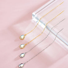将图片加载到图库查看器,SLUYNZ 925 Sterling Silver Moonstone Teardrop Dangle Earrings for Women Teen Girls Droplet Threader Earrings Chain