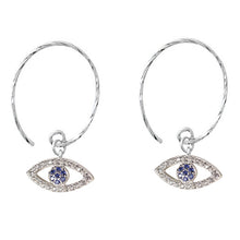 将图片加载到图库查看器,FarryDream 925 Sterling Silver Evil Eye Dangle Earrings for Women Blue Eye Earrings