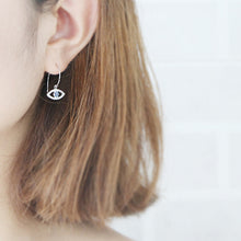 将图片加载到图库查看器,FarryDream 925 Sterling Silver Evil Eye Dangle Earrings for Women Blue Eye Earrings