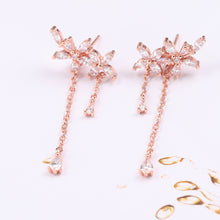 将图片加载到图库查看器,SLUYNZ 925 Sterling Silver Leaves Wrap Earrings Cuff for Women Teens Sparkling CZ Crystals Crawler Earrings Dangling Chain