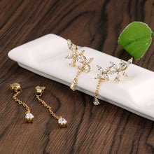 将图片加载到图库查看器,SLUYNZ 925 Sterling Silver Leaves Wrap Earrings Cuff for Women Teens Sparkling CZ Crystals Crawler Earrings Dangling Chain