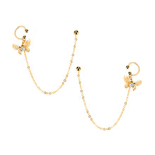 将图片加载到图库查看器,SLUYNZ 925 Sterling Silver Elegant Butterfly Cuff Earrings Chain for Women Teen Girls Butterfly Earrings Crawler Earrings Wrap