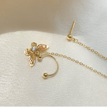 将图片加载到图库查看器,SLUYNZ 925 Sterling Silver Elegant Butterfly Cuff Earrings Chain for Women Teen Girls Butterfly Earrings Crawler Earrings Wrap