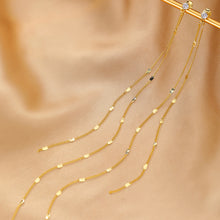 将图片加载到图库查看器,SLUYNZ 925 Sterling Silver CZ Studs 6.3inch Long Chain Earrings Dangle for Women Teen Girls Line Earrings Chain Backs