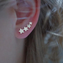 将图片加载到图库查看器,SLUYNZ 925 Sterling Silver Star Crawler Earrings Cuff for Women Climber Earrings Wrap