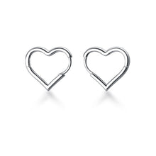 Load image into Gallery viewer, SLUYNZ 925 Sterling Silver 1.6CM Heart Hoop Earrings for Women Teen Girls Sweet Love Heart Earrings Drop