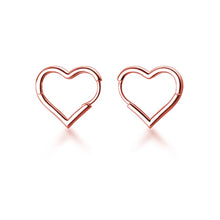 Load image into Gallery viewer, SLUYNZ 925 Sterling Silver 1.6CM Heart Hoop Earrings for Women Teen Girls Sweet Love Heart Earrings Drop