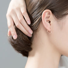 Load image into Gallery viewer, SLUYNZ 925 Sterling Silver 1.6CM Heart Hoop Earrings for Women Teen Girls Sweet Love Heart Earrings Drop