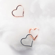 Load image into Gallery viewer, SLUYNZ 925 Sterling Silver 1.6CM Heart Hoop Earrings for Women Teen Girls Sweet Love Heart Earrings Drop