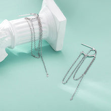 将图片加载到图库查看器,SLUYNZ 925 Sterling Silver Huggie Stud Earrings Dangle Earrings Tassel for Women Teen Girls Elegant Dangle Earrings