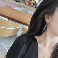 将图片加载到图库查看器,SLUYNZ 925 Sterling Silver Huggie Stud Earrings Dangle Earrings Tassel for Women Teen Girls Elegant Dangle Earrings