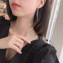 将图片加载到图库查看器,SLUYNZ 925 Sterling Silver Huggie Stud Earrings Dangle Earrings Tassel for Women Teen Girls Elegant Dangle Earrings