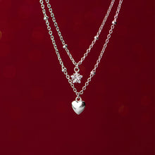 Load image into Gallery viewer, SLUYNZ 925 Sterling Silver Layered Necklace Chain Star Choker Necklace for Women Teen Girls Heart Choker Necklace