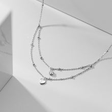 Load image into Gallery viewer, SLUYNZ 925 Sterling Silver Layered Necklace Chain Star Choker Necklace for Women Teen Girls Heart Choker Necklace